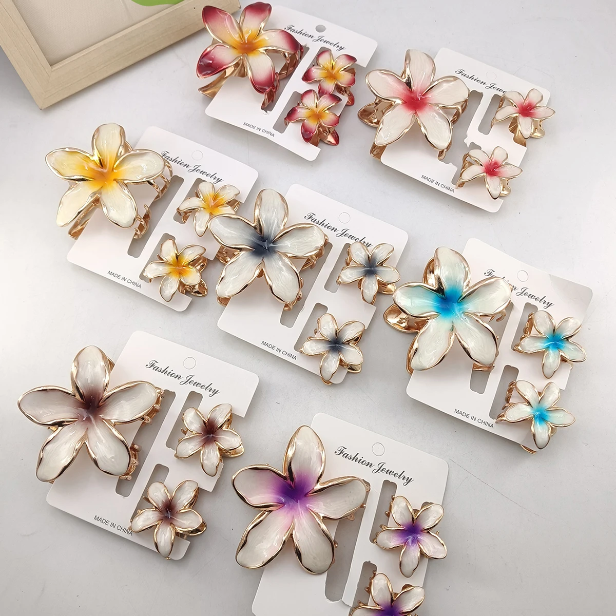 Juego de 3/6 Pinzas de Pelo con Flores de Aleación para Mujer, Pinzas de Pelo Elegantes para Vacaciones en la Playa, Accesorios para el Cabello Femeninos