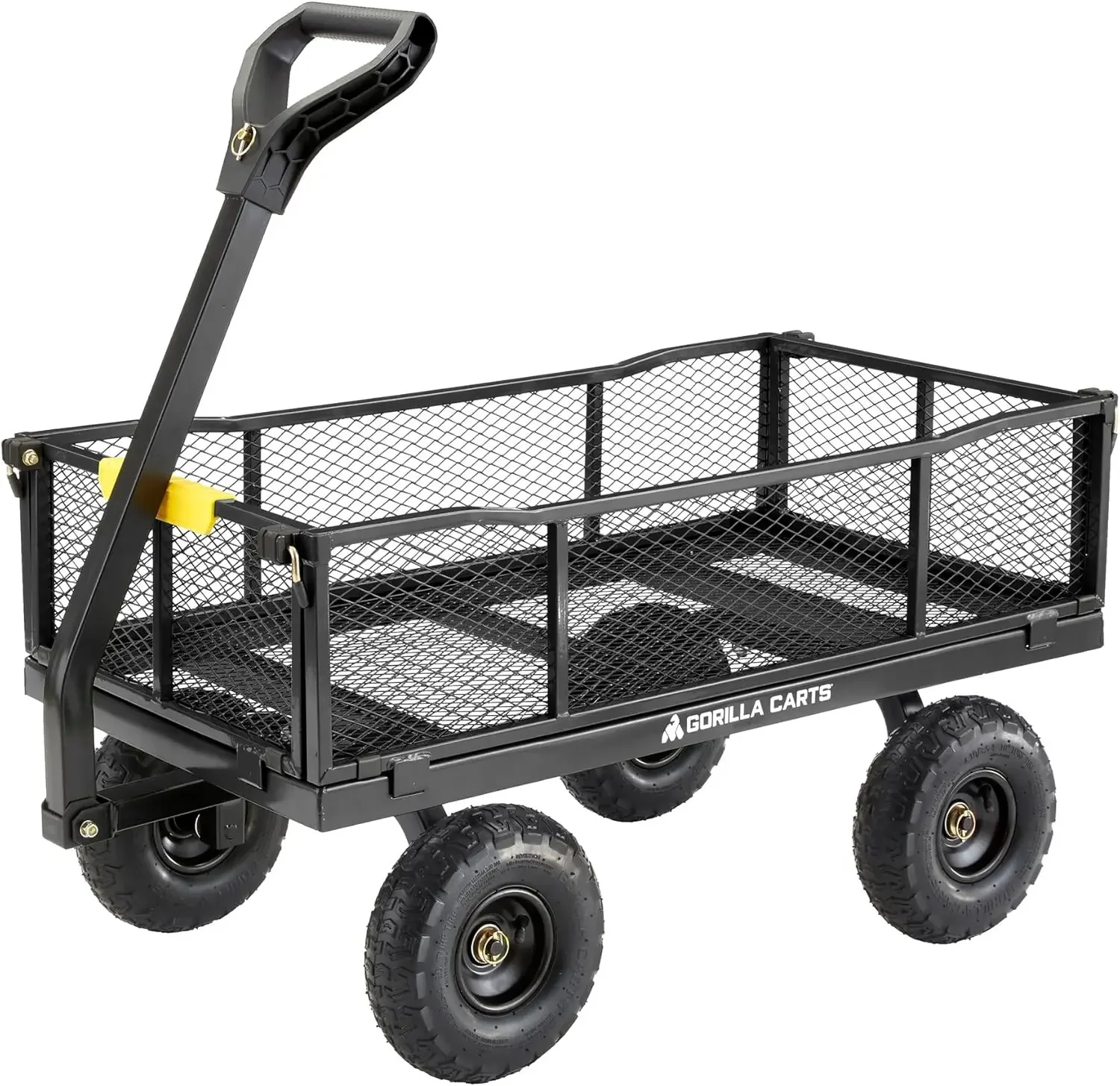 Carts Steel Utility Cart, 4 Cubic Feet Heavy Duty Garden Wagon Outdoor Moving Cart with Wheels, 900 Pound Capacity, Removable