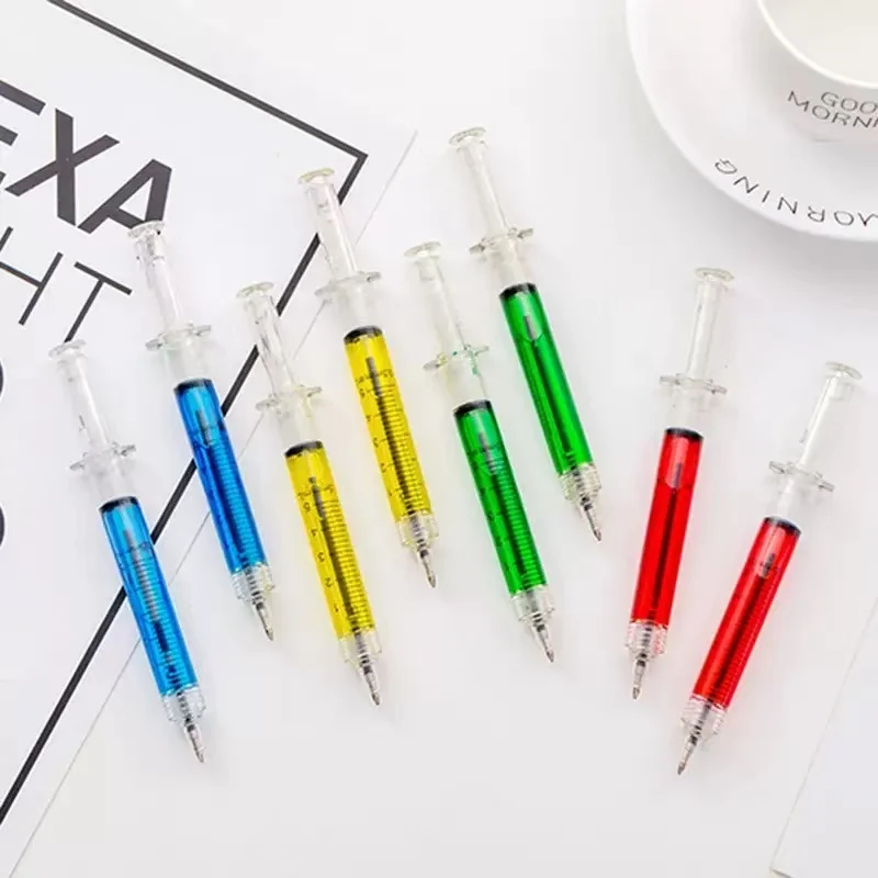 

8Pcs Syringe Pens,Retractable Fun Multi Color Novelty Pen for Nurses,Writes in Black Ink,Nursing Student School Supplies