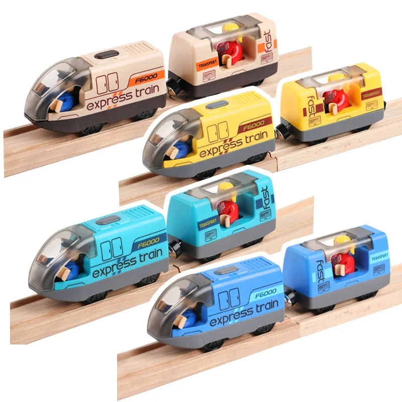 

TEMIKIDS Electric Train Battery Operated Locomotive Train Set Fit for Wooden Railway Track Magnetic Harmony Train W02