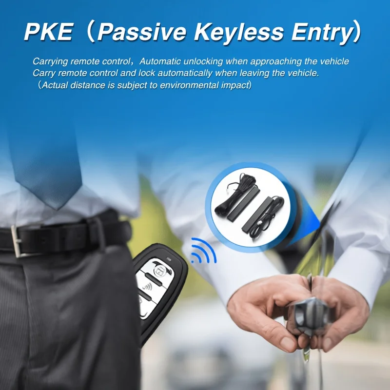 Universal 12V Car Keyless Entry Push Button Start System PKE Smart Key Remote Start Access Control Kit - view 2