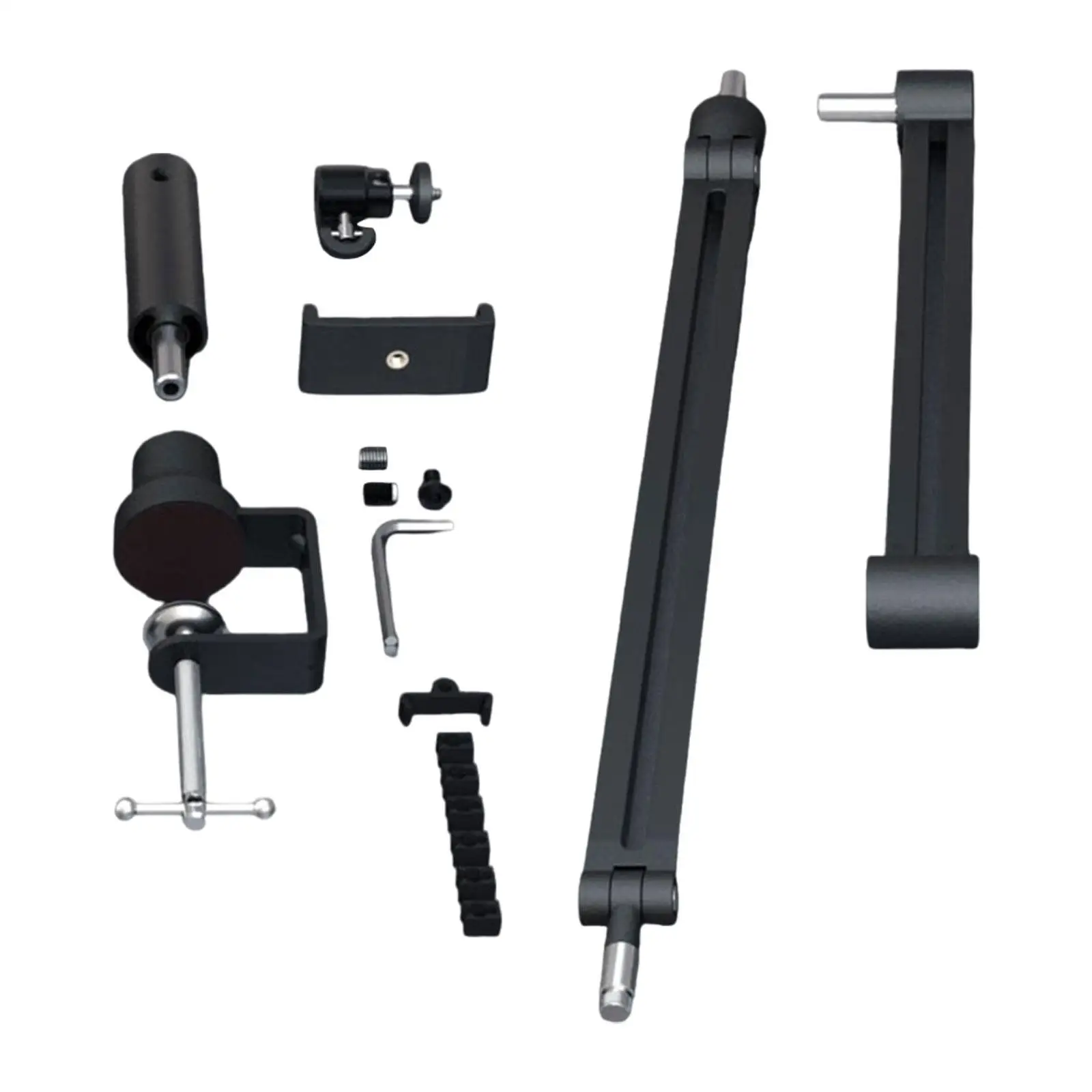 Ajustável Mic Braço Desk Mount com chave, cabo prático, escondendo suporte robusto microfone, Podcast, telefones, estúdio, áudio, jogos