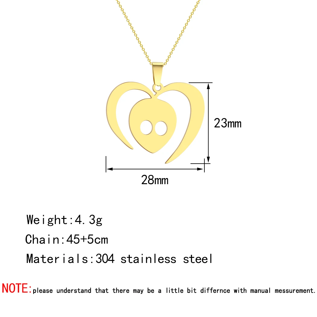 CHENGXUN Tokio Hotel Alien Pendant Necklace for Women Girls Stainless Steel Bill Kaulitz Sign Charm Chain Fandom Symbol