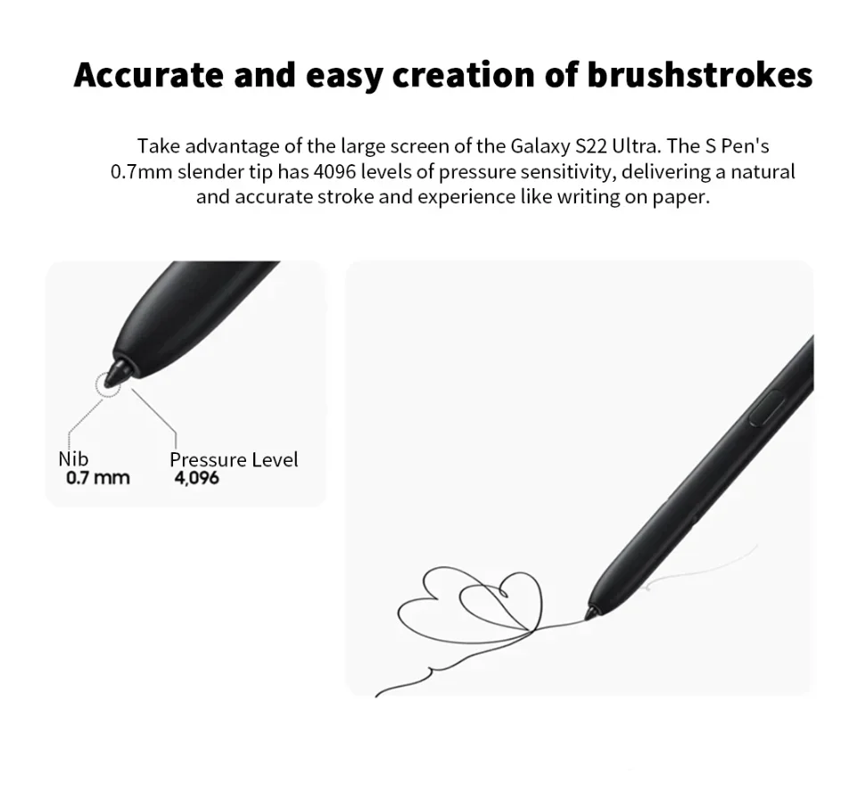 Stylus Pen For Galaxy S22 Ultra 5G S22Ultra SM-S908B/U/W Phone Touch Screen S Pen Replacement Support Bluetooth Air Actions