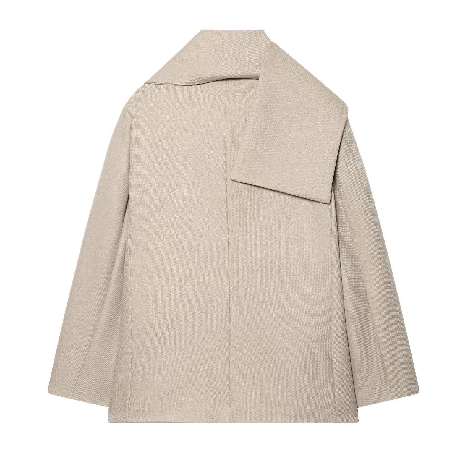 2026 Spring New Product Women's Clothing Design Casual Long Sleeve with Scarf Collar Suit Coat Jacket