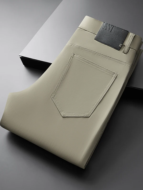 

Ice Silk Slim Fit Casual Pants 2025 Summer Lightweight Anti-Wrinkle Busin Casual Straight Leg Men's Trousers Versatile Sle