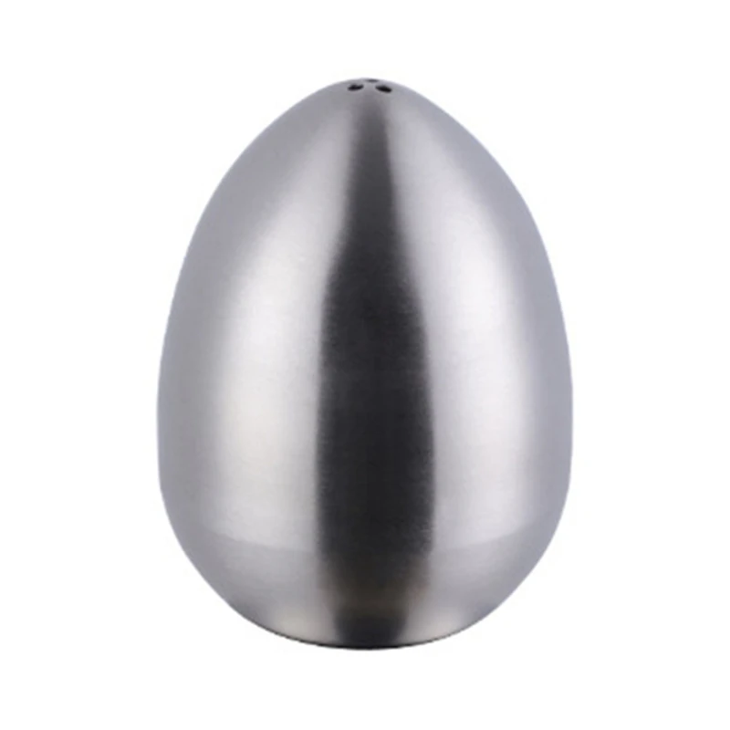 Bonito salero y pimentero con forma huevo, tarro condimentos acero inoxidable, recipiente para especias, lata para para