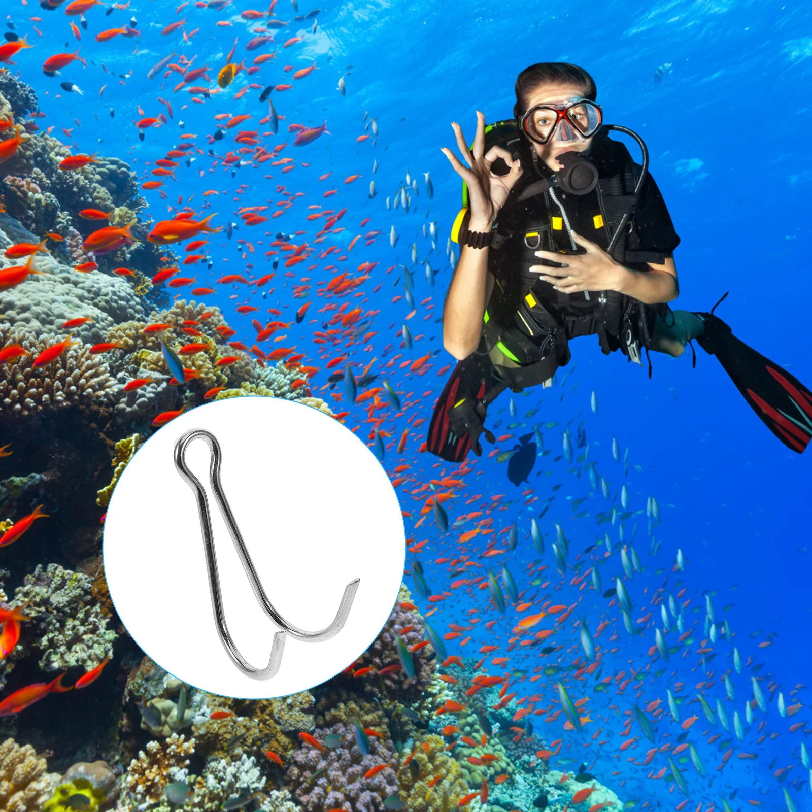

Double Headed Stainless Steel Diving Hook for Scuba Reef Anchoring Portable Underwater Tool for Strong Currents Diving Hook