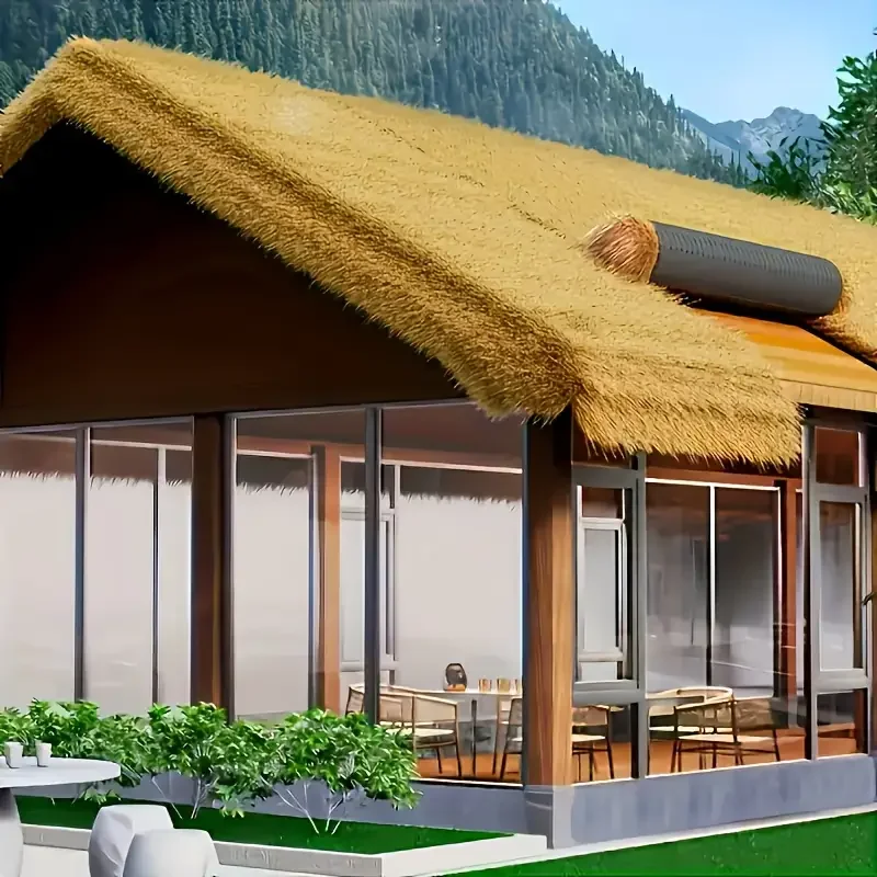 

Artificial Thatch Roof Rolls Durable Plastic for Outdoor Pavilion Farmhouse Easy Install Bars Cabins Beach - Roofing Solution