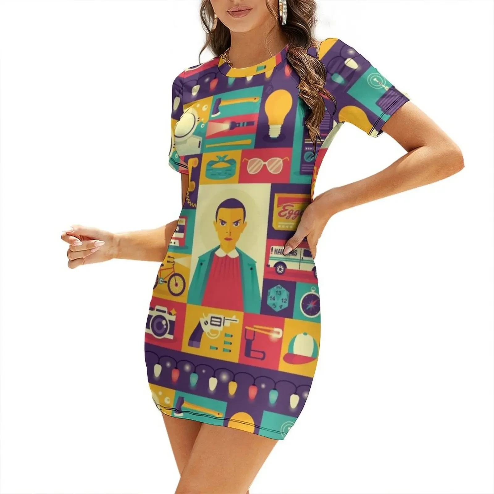 

Upside Down Short-Sleeved Dress sensual sexy dress for women long sleeve dresses dresses for prom Long dress woman