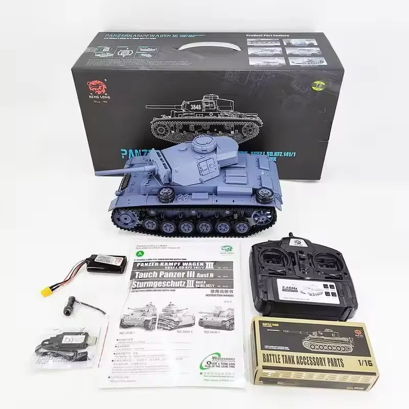 

2.4G Heng Long 1/16 TK7.0 RTR RC Tank Model Plastic German Panzer III L 3848 Remote Control Tanks