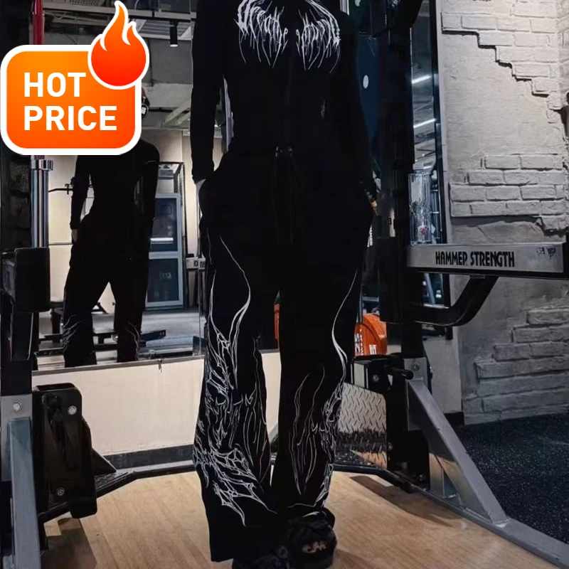 American Retro Hip-hop Personality Jazz Dance Pants Jazz Trendy Cool Dance Practice Super Drawstring Drape Wide-leg Sports Pants