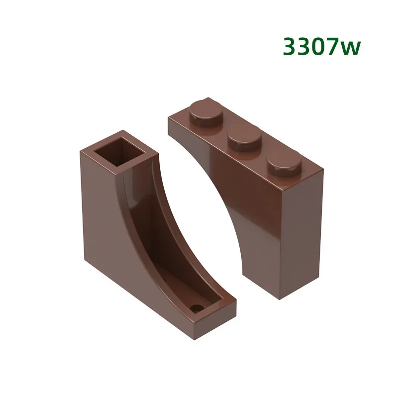 MOC 10PCS 3307 특수 아치 빌딩 블록 키트 하우스 성 다리 플레이트 입자 DIY 하이테크 장난감 어린이 생일 선물