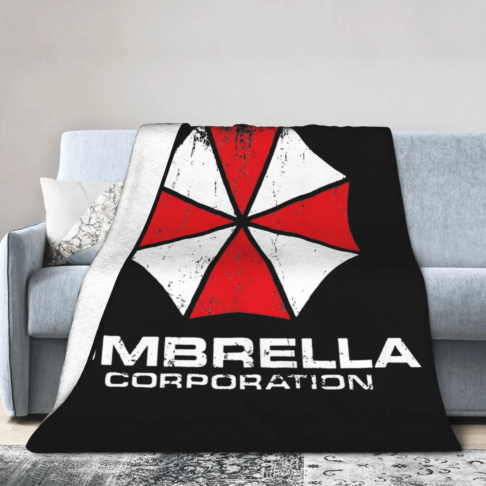 Umbrella Corporation Knitted Blankets Residents Evils Flannel Throw Blankets Summer Air Conditioning Portable Soft Warm Bedsprea
