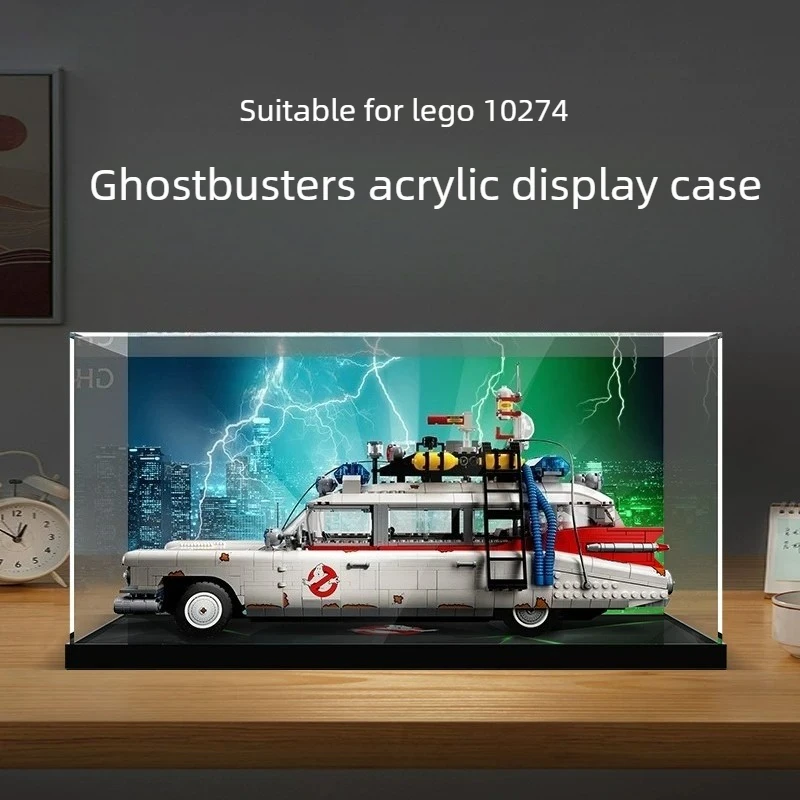 High-definition transparent display case and acrylic storage box compatible with LEGO 10274 Ghostbusters building blocks