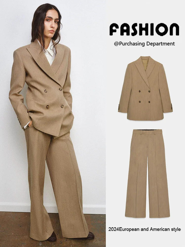 

Весенняя новинка: Женский костюм (пиджак ZA2026 209700, брюки 70 Angle Line 2042700 70), модная верхняя одежда с длинными рукавами для женщин