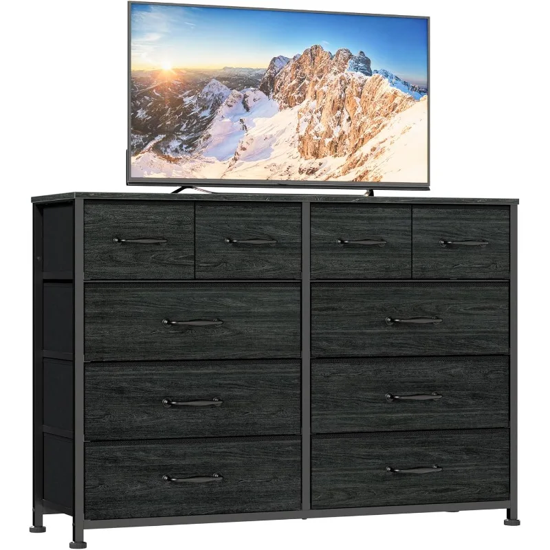 

Drawer Dresser for Bedroom, Chest of Drawer for 55'' Long TV Stand Entertainment Center, Storage Organizer for Closet, Livin