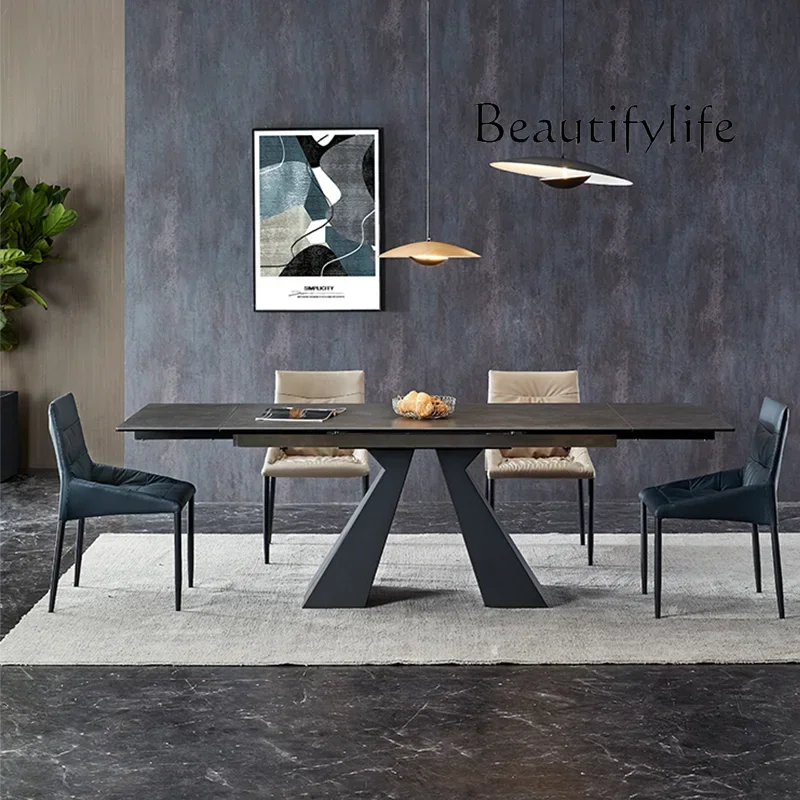 L-J Extendable Extending Dining Table Coffee Restaurant Kitchen Study Dining Table Modern Luxury Service Mesa Living Room Furnit
