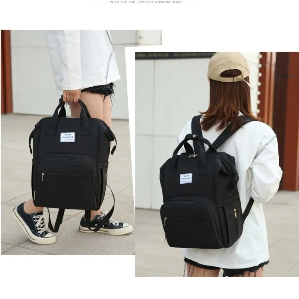 Portable Mommy Bag Multi-Functional Foldable Baby Diaper Backpack Lightweight Large Capacity Mom's Outting Bag for Nursing
