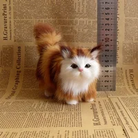 Cute Simulation Cat Plush Toys Soft Stuffed Kitten Model Fake Cat Realist Animals For Kids Girls Birthday Valentine's Day Gift 5