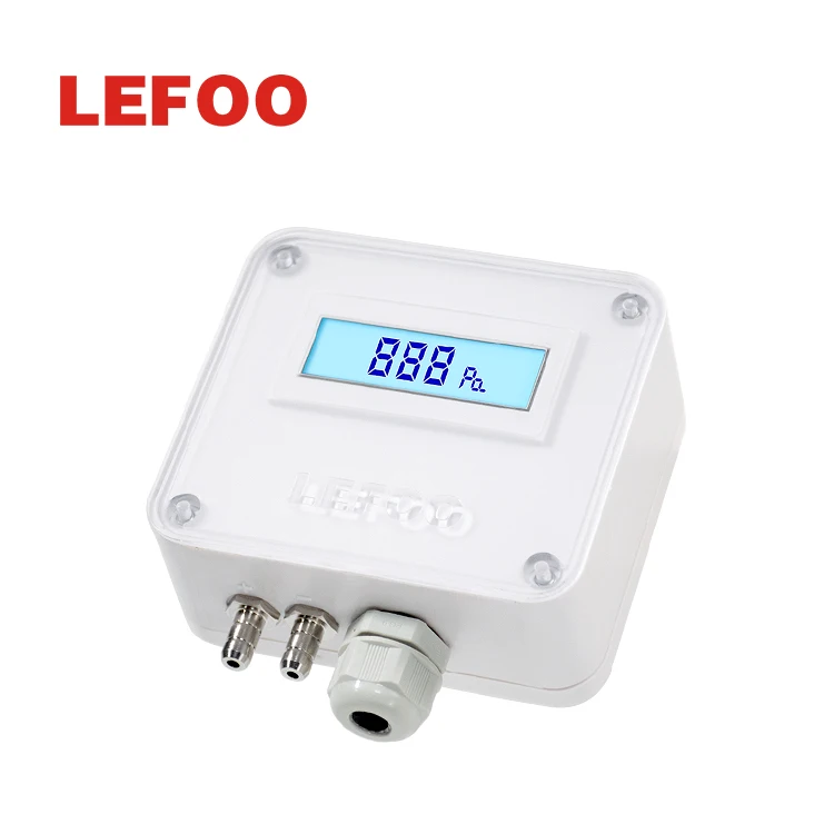 LEFOO LCD Analog RS485 Output Air Differential Pressure Transmitter Low Differential Pressure Sensor with display