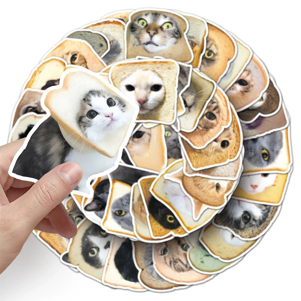 10/30/50 個かわいい面白い猫ヘッドパン落書きステッカーかわいい動物デカール子供のおもちゃスーツケースラップトップ電話ステッカー梱包