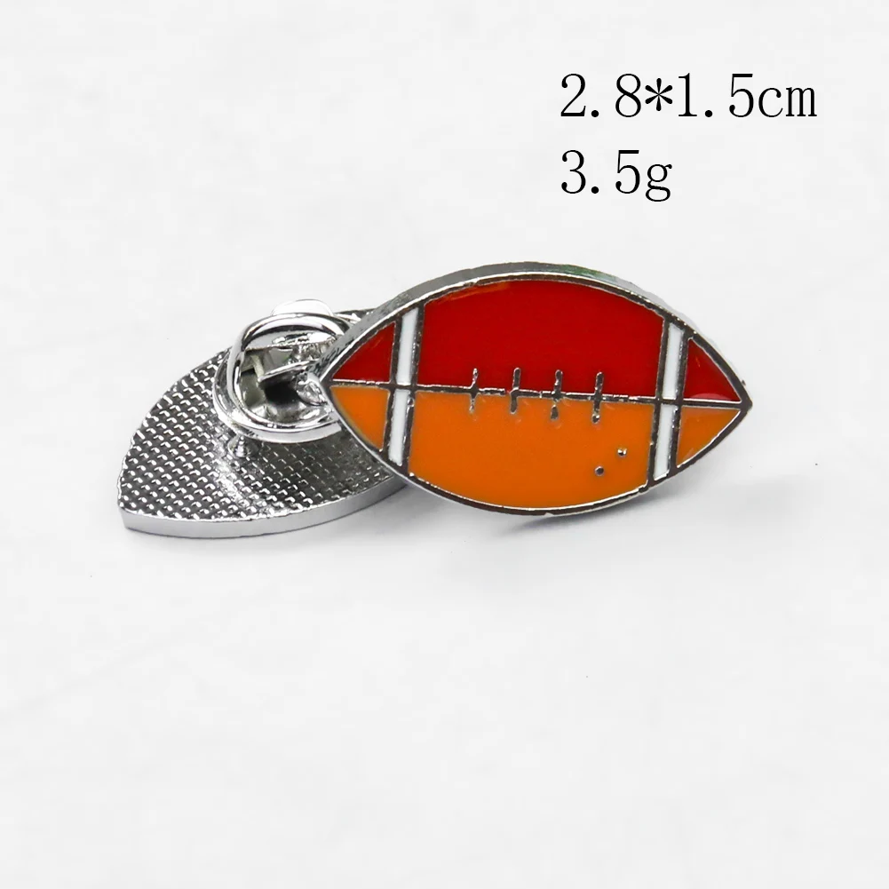 Enamel Brooch Football Basketball Volleyball Kid Label Pins Boy Sports Student Rugby Brooches Backpack Badges Jacket Pin Jewelry