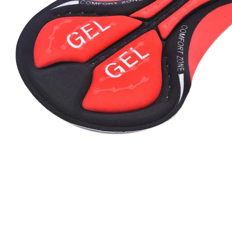 Red Cycling Shorts With Shock Absorption And Breathable Silicone Seat Cushion