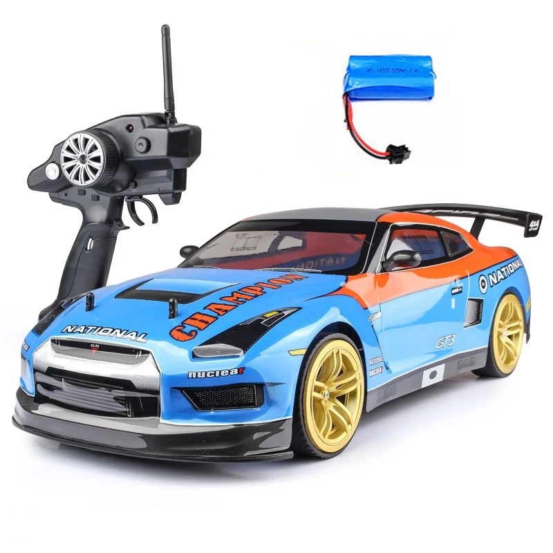 BuyWeek – Voiture RC Drift 1:16, 4 Roues Motrices, 18 Km/h, Lumières LED Et Fumée – Noir
