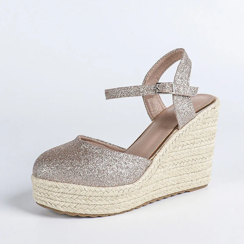 

XMWRLW 2026 Летние модные женские босоножки на высоком каблуке, танкетке, с резиновой нескользящей подошвой, на платформе