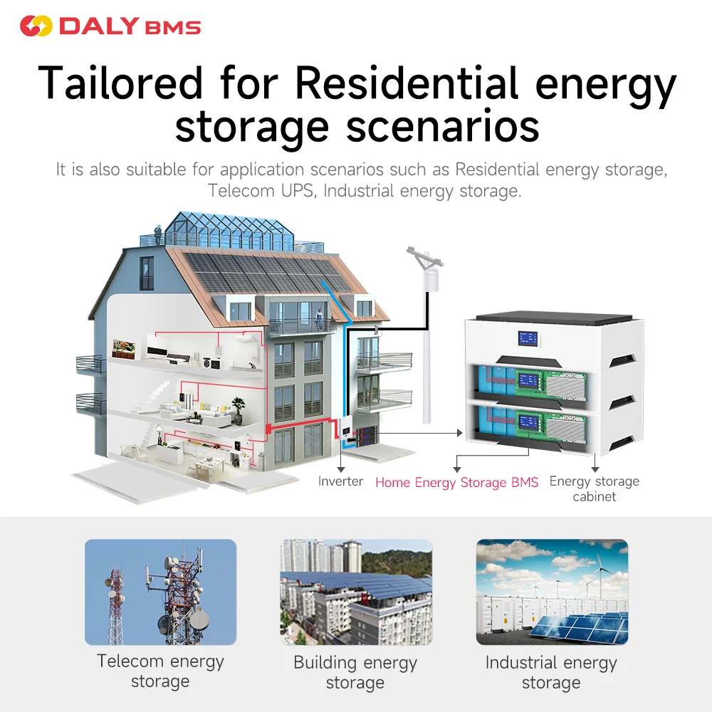 DALY BMS Smart BMS LiFePo4 8S 16S Battery BMS Household Energy Inverter DEYE 100A 200A