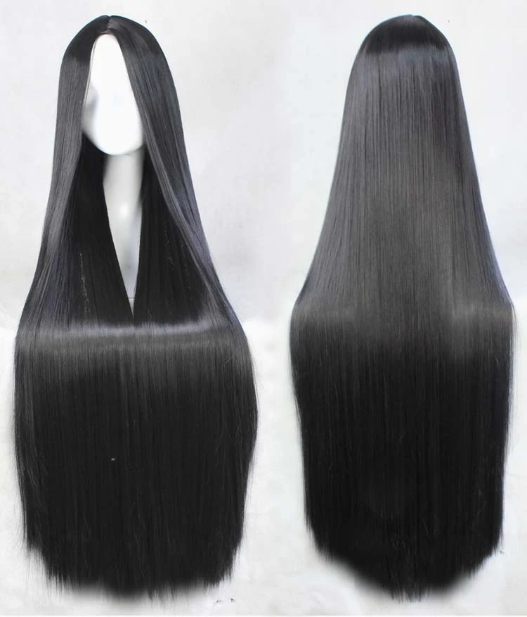 

Empress Hua Qiangu Sha Qianmo Black Split scalp COS wig, 1 meter unisex long straight hair with bangs