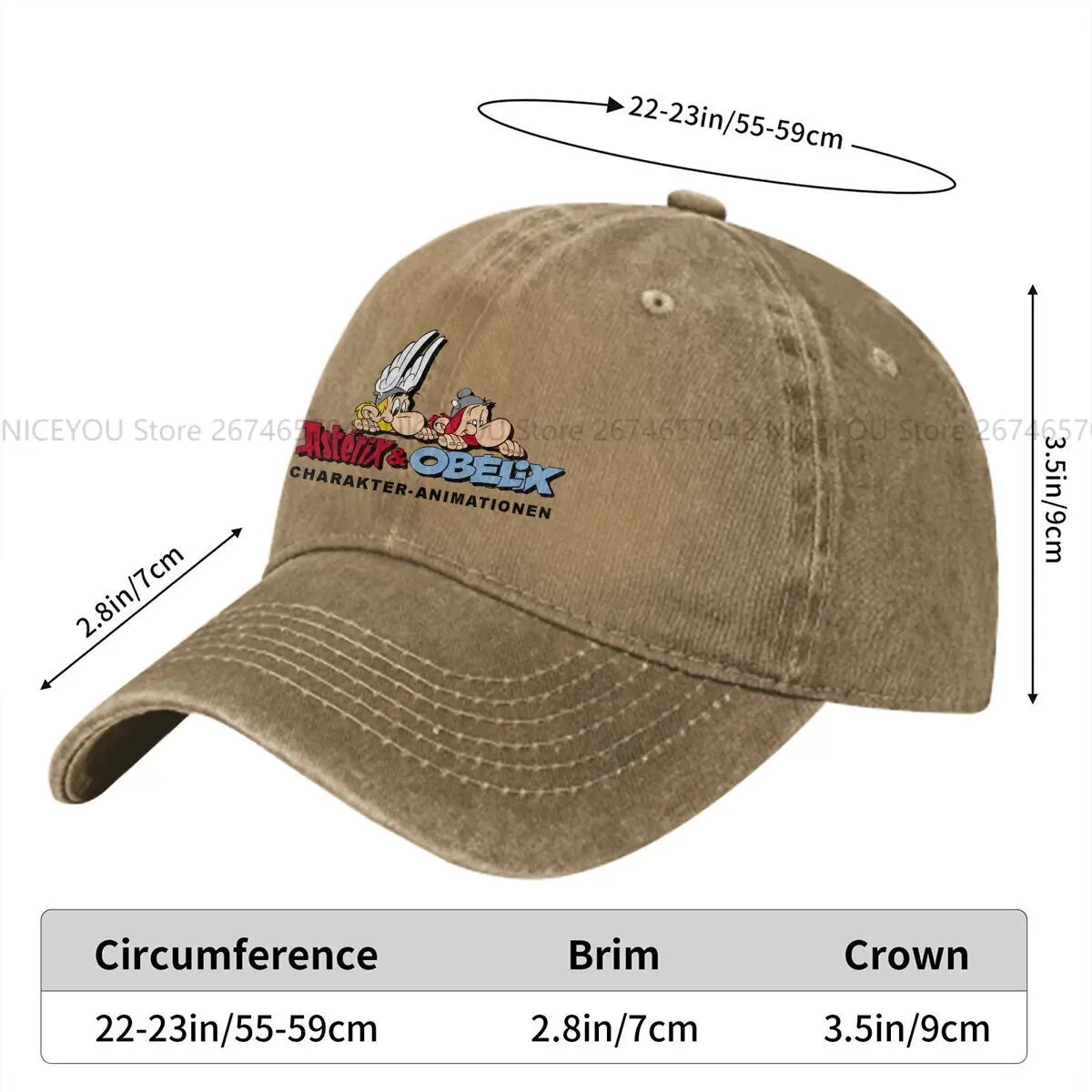 Titelbild Baseball Caps Peaked Cap Asterixs and Obelixs Cartoon Comic Sun Shade Hats for Men