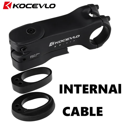 Kocevlo Vástago de bicicleta cable interno Vástago de bicicleta Vástago de aluminio de 28,6-31,8 mm con vástago de manillar de carretera espaciador