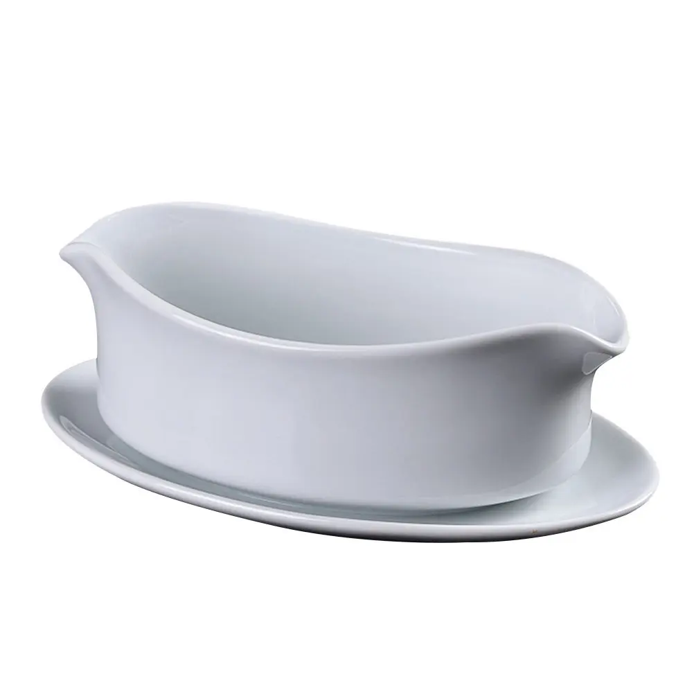 

Ceramic Gravy Sauce Boat Round Smooth Surface Convenient Pouring Suitable Afternoon Tea Banquets Ceramics Kitchenware
