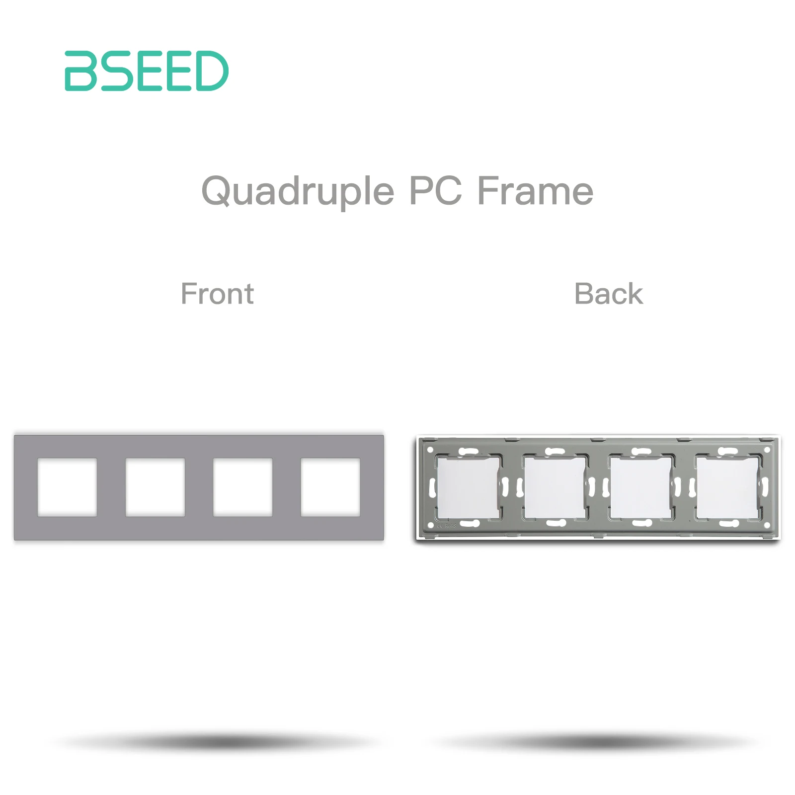 ​BSEED EU Standard Plastic Panel Wall Socket Frame PC Frame With Metal Plate 86/157/228/299mm White Black Golden Gray