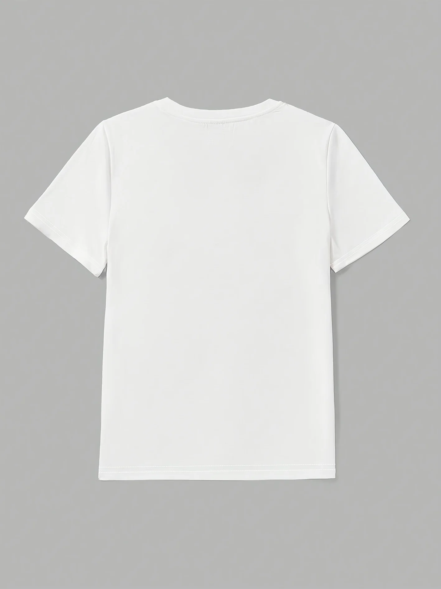 Women's Casual Short Sleeve T-Shirt with Black Rose Line Art Print White Crew Neck Breathable Top Suitable for Casual Wear Y2K