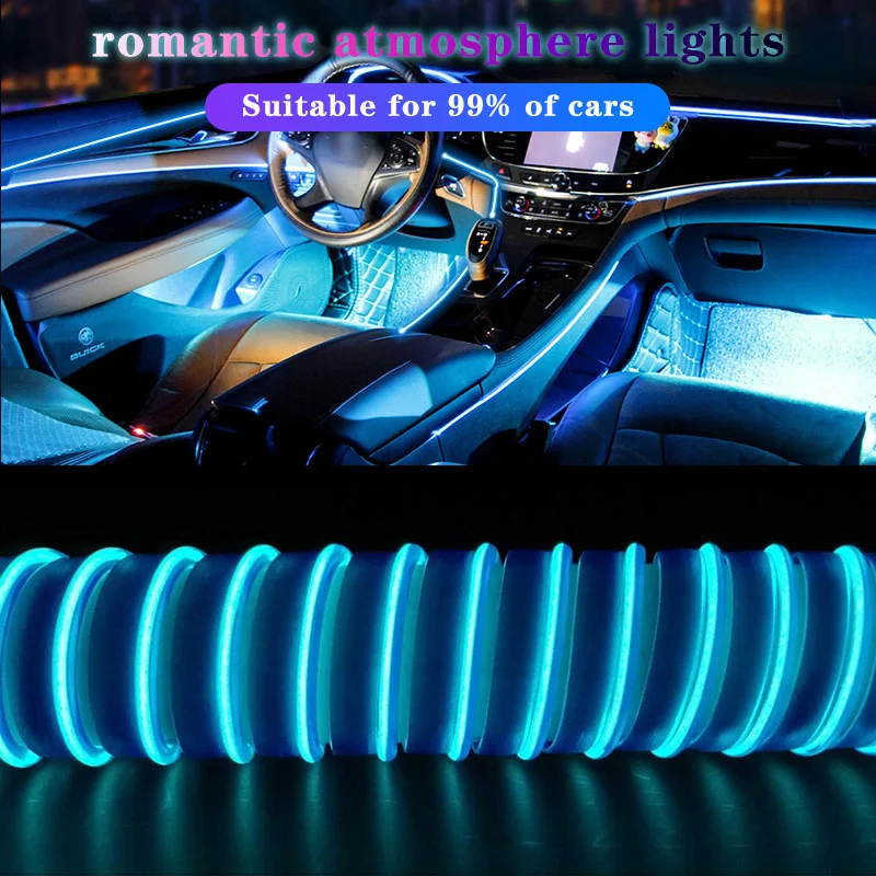 

Sound Control Car Interior Lighting Decoration Led Atmosphere Light Strip With USB 5V 1m 2m 3m 5m Ambient Neon Lamp Auto Styling