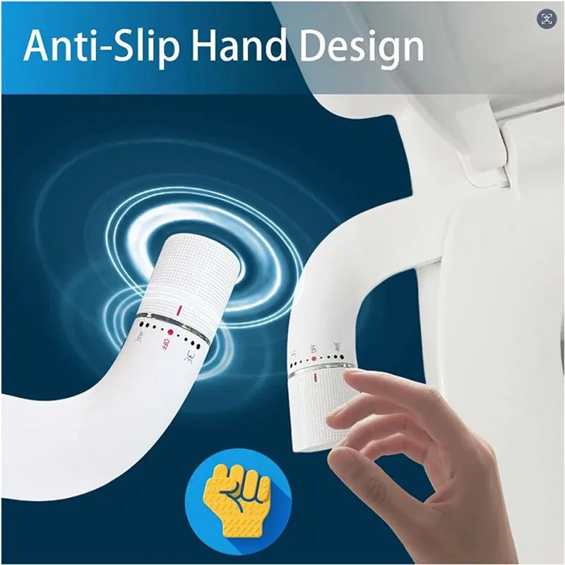 FLOWYSPA Ultra-Slim Hygienic Bidet Attachment - Easy Install Adjustable Fresh Water Pressure Dual Nozzle for Existing Toilets