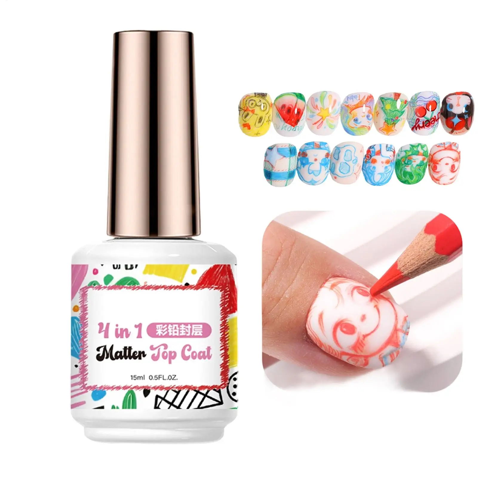Drawing Gel Nail Top Coat gel Matte Long-Lasting Manicure Matte Top Coat 3D Shaping Sculpting Carving No-wipe Top Coat