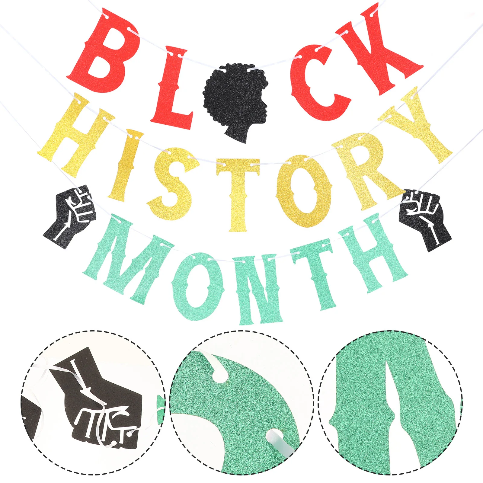 

1 Set Glitter Banners Month Hanging Banner Party Decor For Home Decoration Photo Booth Wall Garden Tree Window