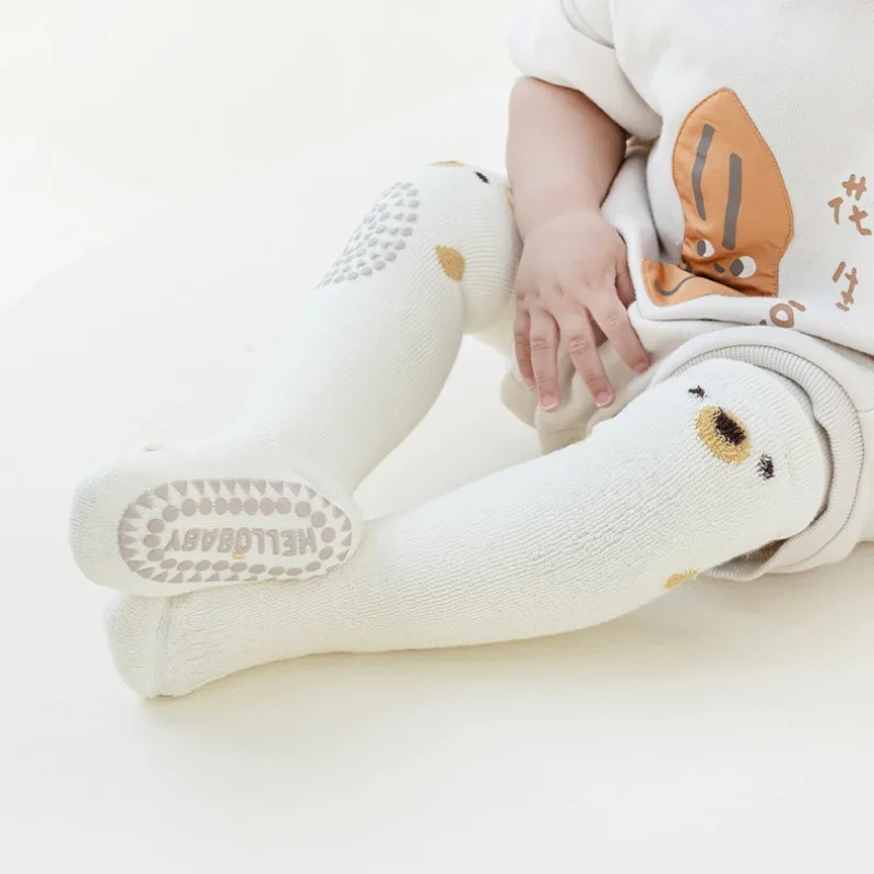 Winter Baby Long Socks Anti Slip Kids Floor Sock Thick Kneepad Socks Children Knit Stockings Leg Warmer Newborn Footwear