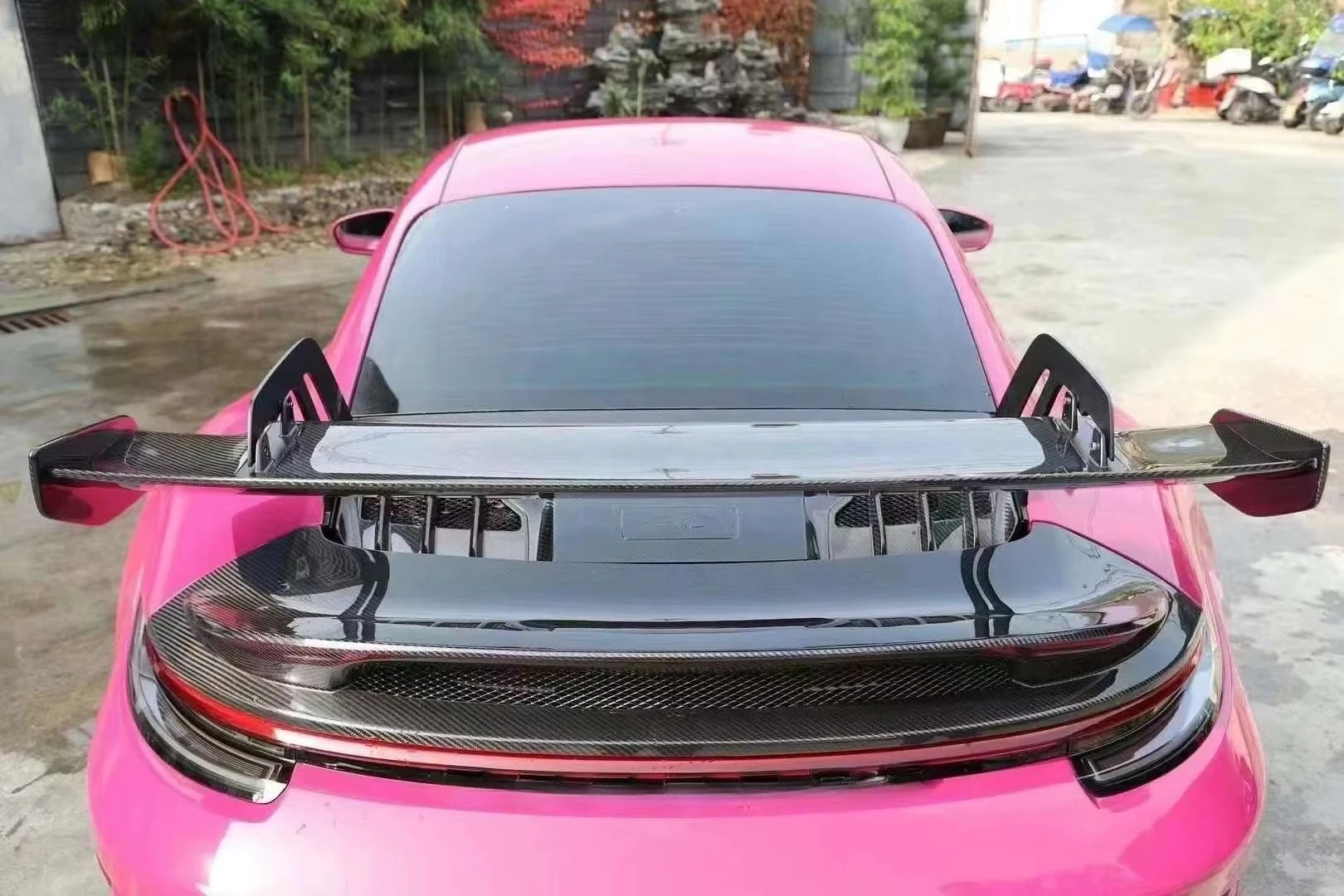 Yiku Dry Carbon Rear Spoiler Tail Wing Premium  911 992 Car Body Kit Components Perfect Fit Upgrade Accessories Top Wing