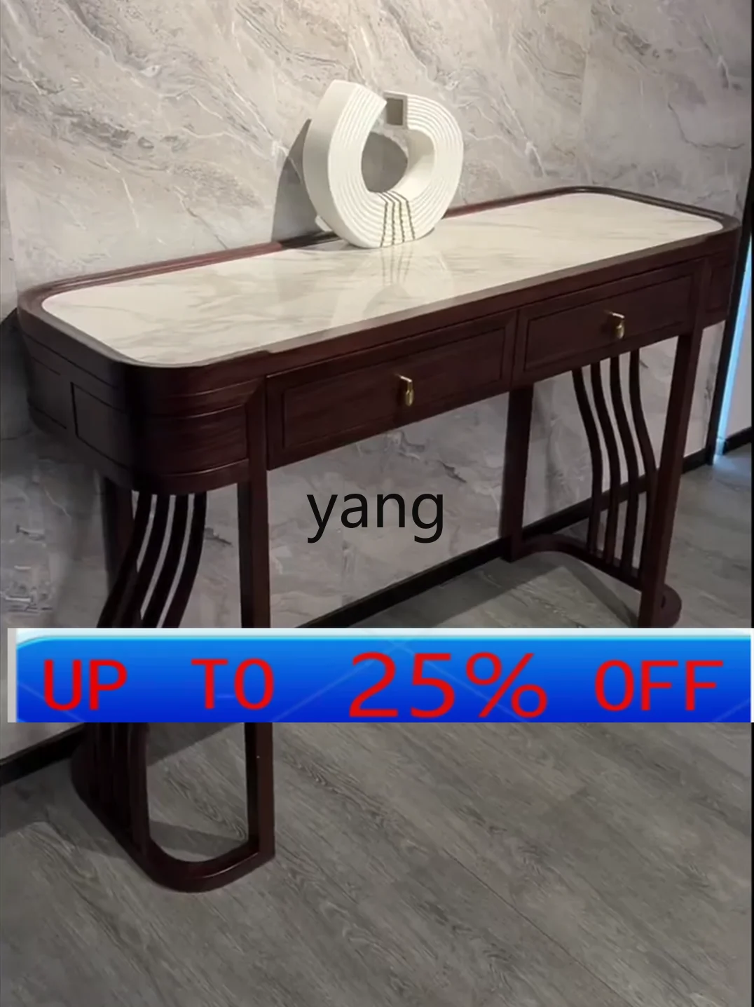 

LMM new Chinese-style entrance table modern light luxury home against the wall Zen view table
