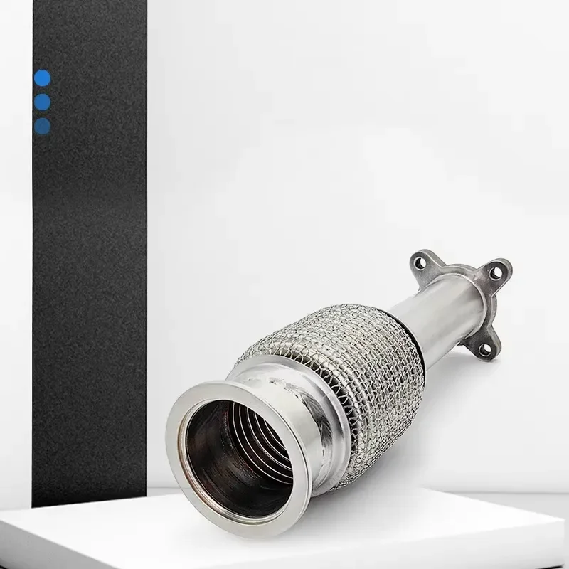Exhaust Tailpipe 304 Stainless Steel Car Exhaust Pipe Corrugated Pipe Universal Muffler for Multiple Models