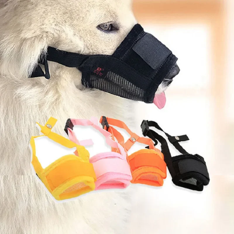 1Pc Nylon Breathable Comfortable Pet Dog Bite Muzzle Teddy Labrador for Large Medium and Small Dogs Feedable Puppy Mouth Muzzle