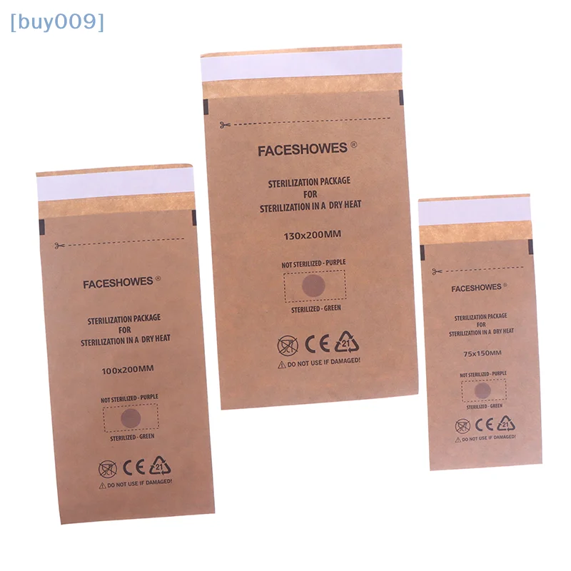 100 قطعة كرافت تطهير حقيبة المتاح معقم الأظافر حقيبة مانيكير التعقيم آلة التطهير أكياس كيس نظيفة