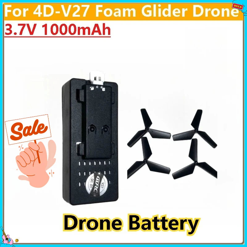 

High Quality 3.7V 1000mAh 4DRC V27 RC Plane Battery for 4D-V27 Foam Glider Drone Battery Spare Part