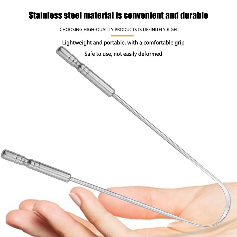 1 قطعة الفولاذ المقاوم للصدأ اللسان مكشطة U-شكل المعادن الطازجة التنفس تنظيف المغلفة اللسان فرشاة الأسنان أدوات العناية بصحة الفم #4