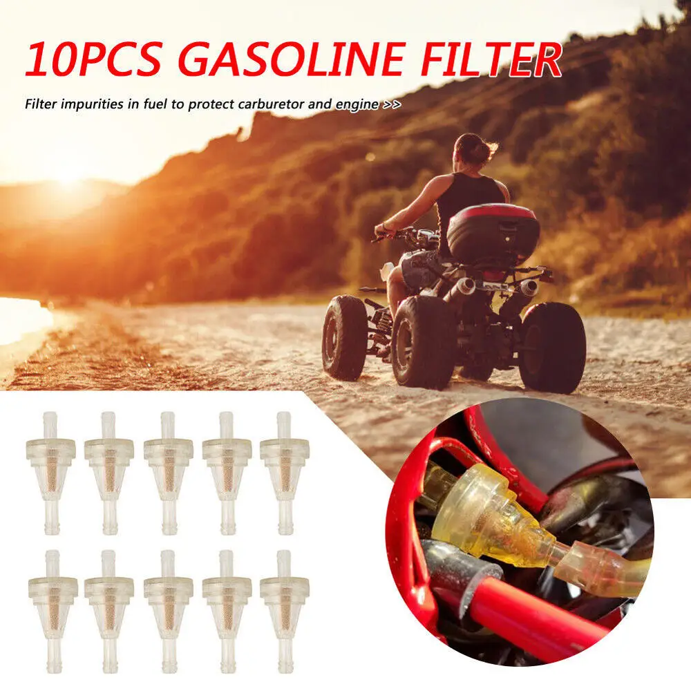 10PCS Universal Motorcycle Inline Gas Fuel Filter 1/4%EF%BC%82 For ATV Mower Small Engine Auto Accessories Motorcycle Accessorie